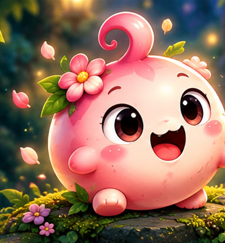 Creature Garden canonical pink Sprite-ling character specimen.